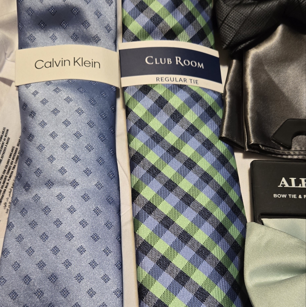Calvin Klein Green And Blue Silk Ties